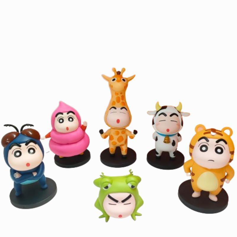Grenouille et Girafe Créatives en PVC Shin-chan Figurine d'Action Décoration de Bureau Vente en Gros
