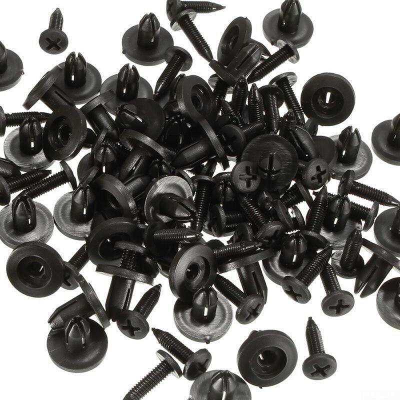50 Pcs Push Pin Clips Parts Car Mouldings Trim 6mm Hole Dia Plastic Rivets