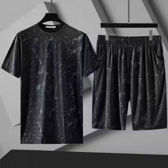 

2023 Hong Kong-Style Korean Boys Sports Suit: Loose T-Shirt & Simple Five-Point Shorts M