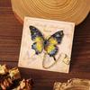 Metal Bookmarks - Vintage Leaf Shape Bookmarks Set, Enamel Gold Edge Book Page Clips, Elegant Chinese Style Reading Accessories (8cm X 8cm)