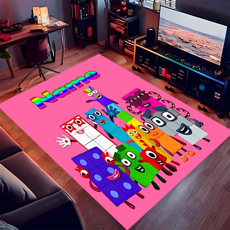 Tappeto Personalizzato con Stampa Numberblocks - Morbido, Lavabile, Antiscivolo, per Interni, Soggiorno, Casa e Ufficio, Tappeto Decorativo