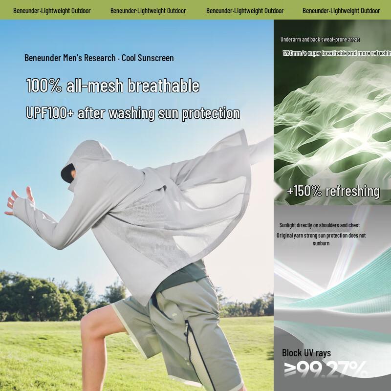 beneunder Men's AS934 Lightweight UPF100+ Sun Protection Jacket