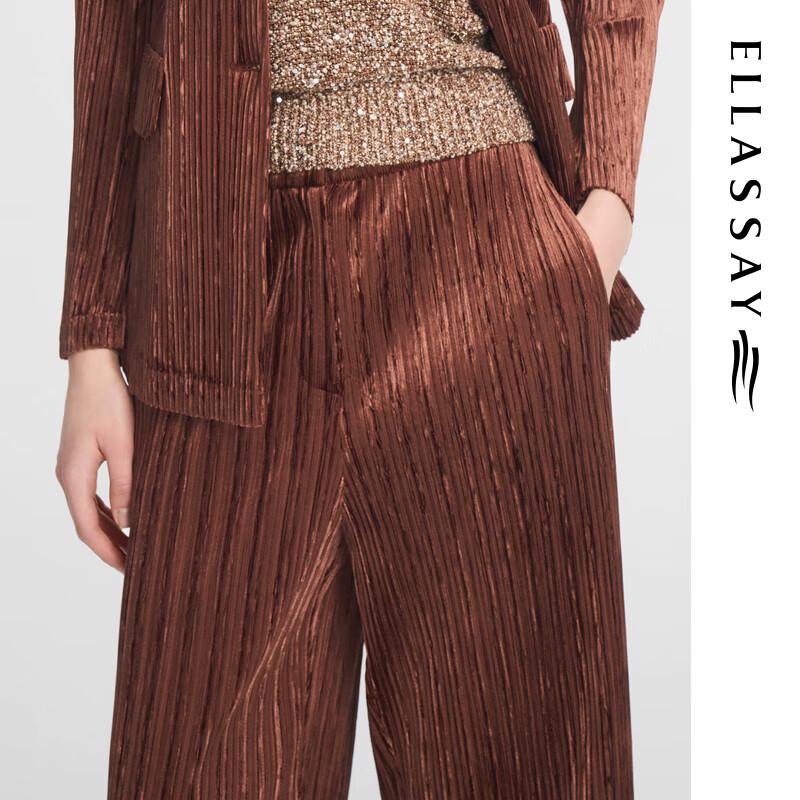 ELLASSAY Women's Classic Retro Velvet Straight Leg Casual Pants