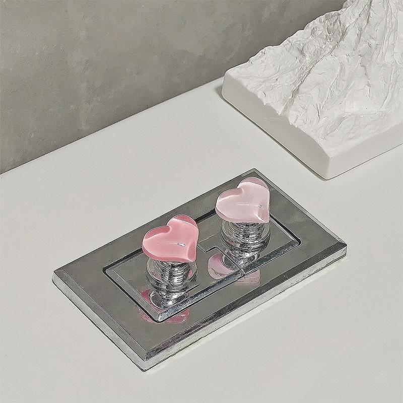 2 Pieces Heart Shaped Toilet Pressers Love Toilet Press Button Tank Press Switch Tank Button Nail Protector Bathroom Decoration