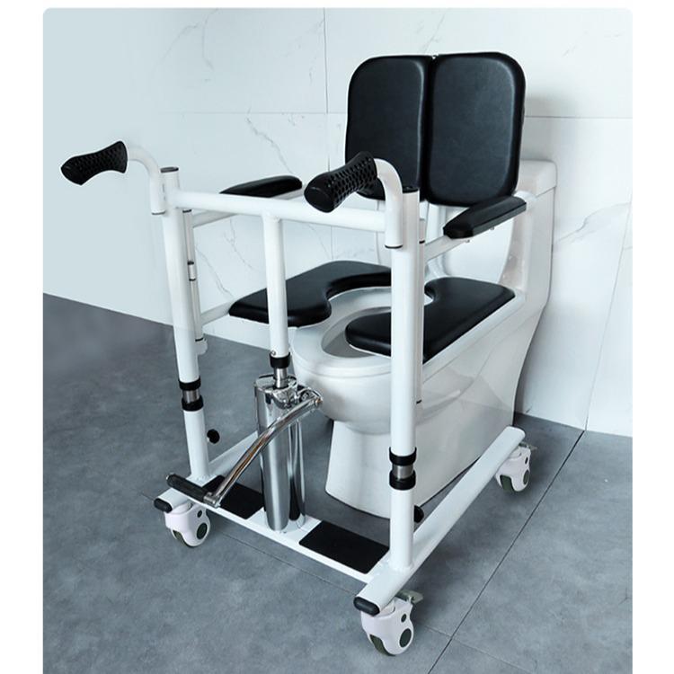 Elderly Care Hydraulic Sit-Up Lift Wheelchair with Commode