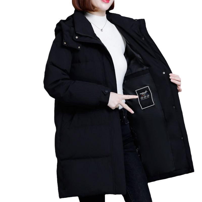 Women's Mid-length Quilted Cotton Coat: 2024 Winter Loose Plus Size, Thickened & Padded Jacket