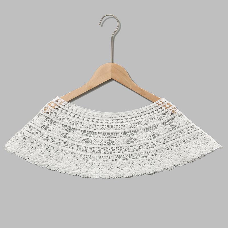 Fashion Knitted Hollow Lace Shawl Floral Pure Color Woman Summer Sun Protection Scarf Elegant Ladies Decorated Poncho