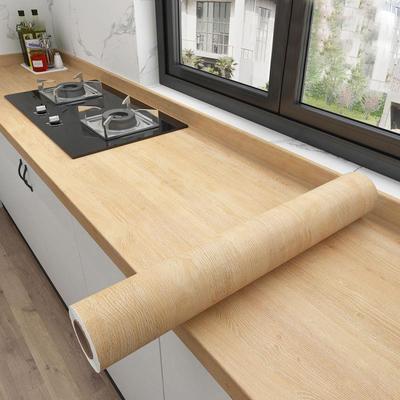 Holzmaserung Aufkleber Selbstklebend Wasserdicht und Ölbeständig Küchenschrank Arbeitsplatte Möbelrenovierung Tapete