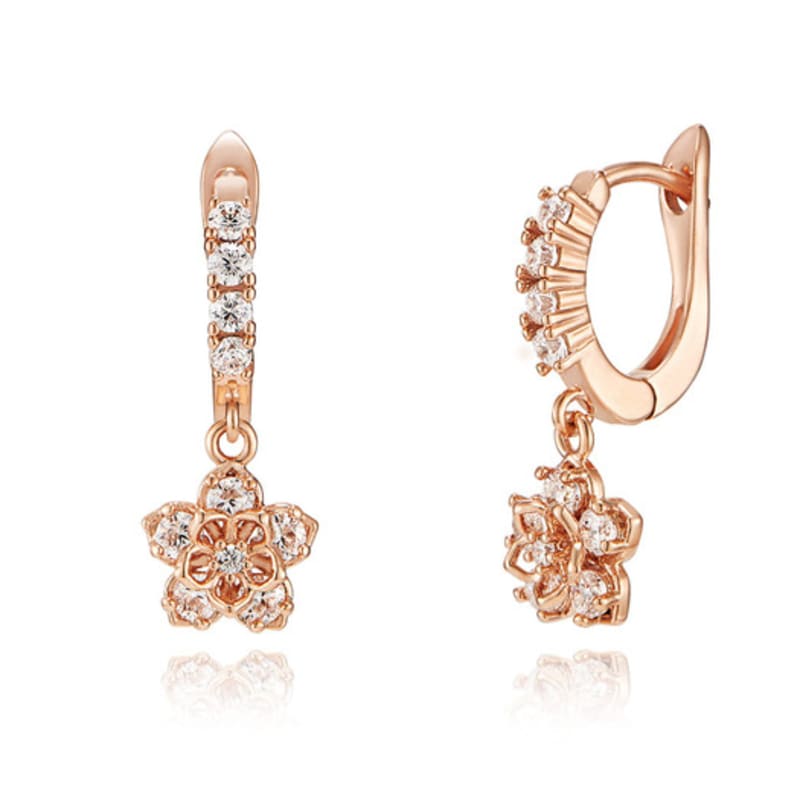 ELLE Jewelry 14K GF Blossom Cubic One-Touch Earrings ELGPEE426