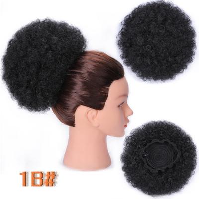 High Puff Afro Curly Wig Short Pony Tail Clip In On Synthetic Curly Hair Bun Made of Long KTB