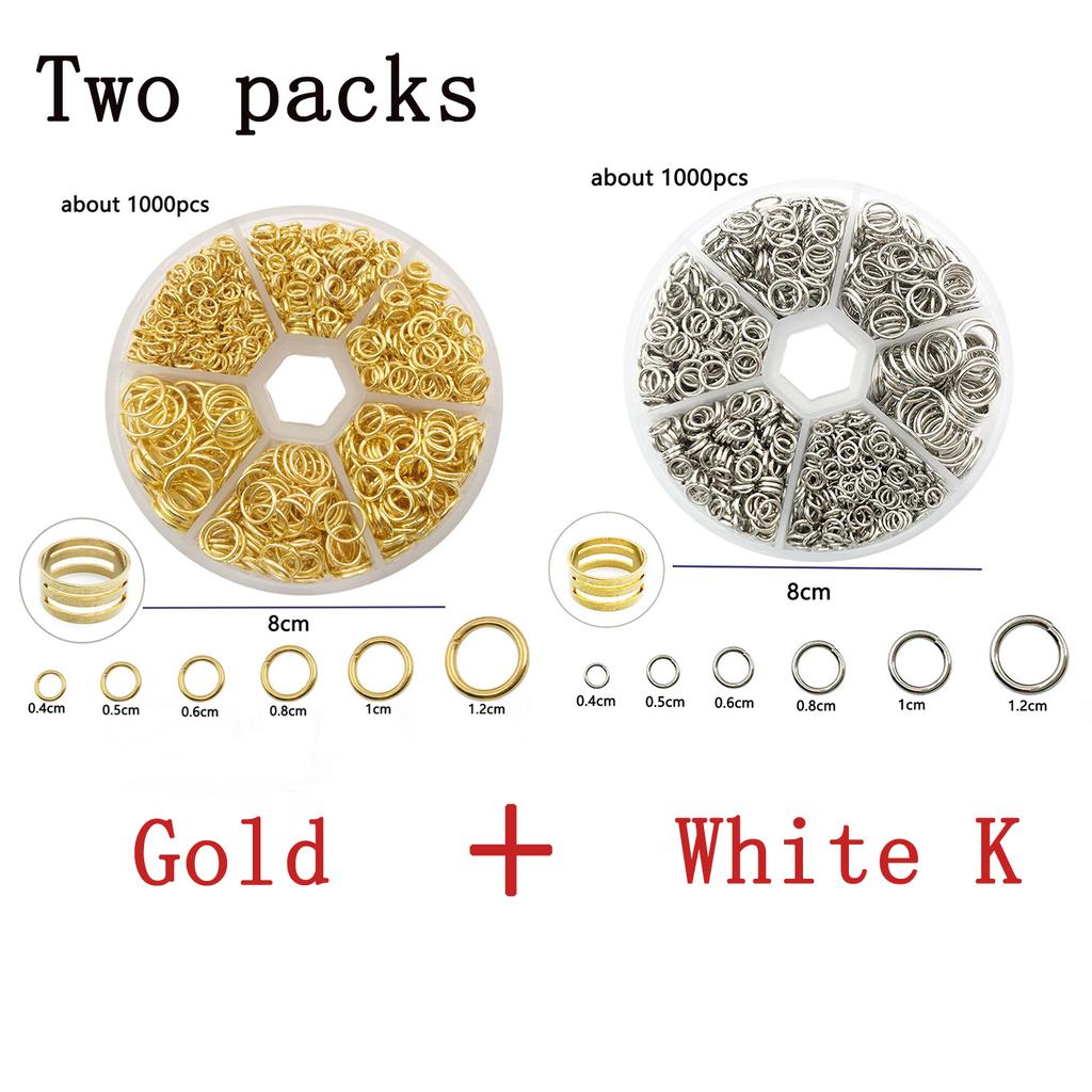 About 1000Pcs 6 Different Sizes Open Jump Rings,4mm 5mm 6mm 8mm 10mm 12mm with 1Pc Jump Ring Open/Close Tool for DIY Crafts Gift