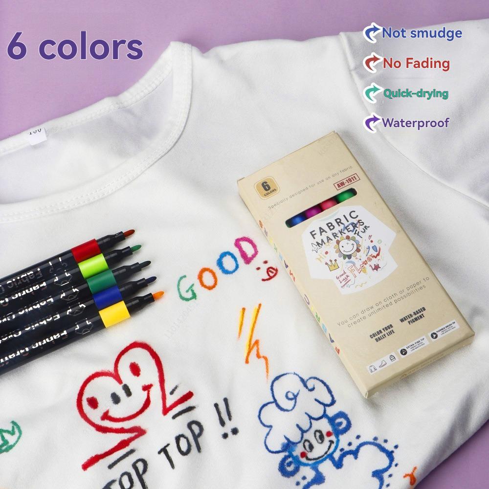 6-30 Colors Fabric Markers Pen Waterproof Permanent Fabric Textile For T Shirt Shoes Clothes DIY Art Graffiti Drawing Painting
