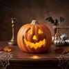 Halloween Ambiance Light LED Pumpkin Lantern, Scary Face Glowing Plastic Creative Decoration Lamp, Battery Operated Table Ornament for Home