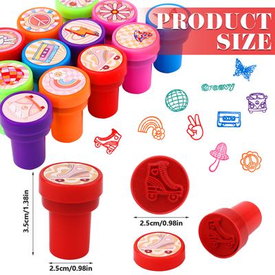 36 Pcs Groovy Party Stampers For Boys Girls,Retro Hippie Daisy Flower Birthday Party Supplies Favors, Classroom Rewards Carnival