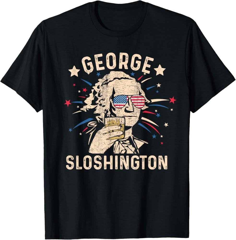 Vintage George Sloshington Washington 4th of July Funny USA T-Shirt Unisex T-Shirt S