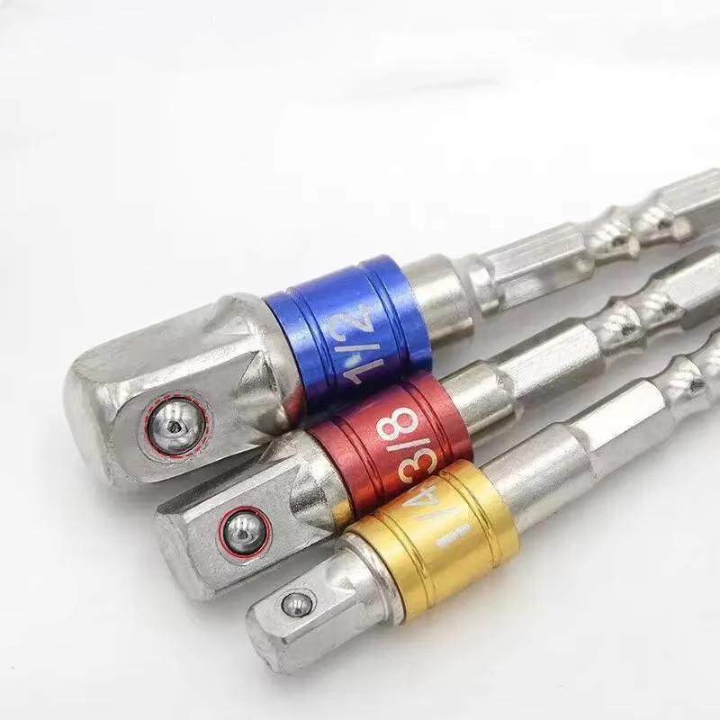 3 Stück Schraubendreher Sechskantschaft Schnellwechsel Schraubendreher Bithalter Verlängerungsstange Stecknuss-Bit-Adapter Elektrowerkzeugzubehör