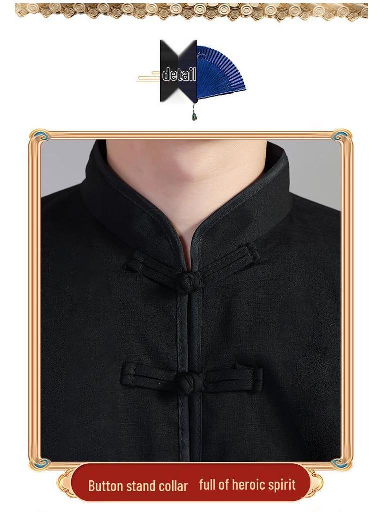 Men's and Women's Bamboo Linen Tai Chi Suit - Long Sleeve Morning Exercise and Performance Wear