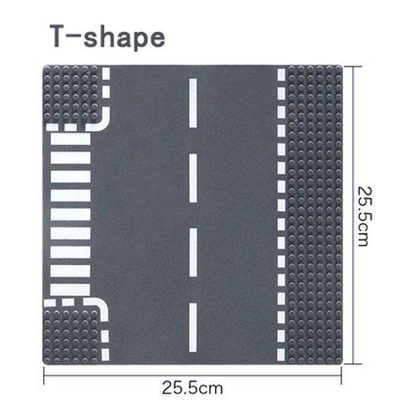 Non-Toxic City Road Street Baseplate Straight Crossroad Curve T-Junction Building Blocks Base Plates Construction For Children Kids