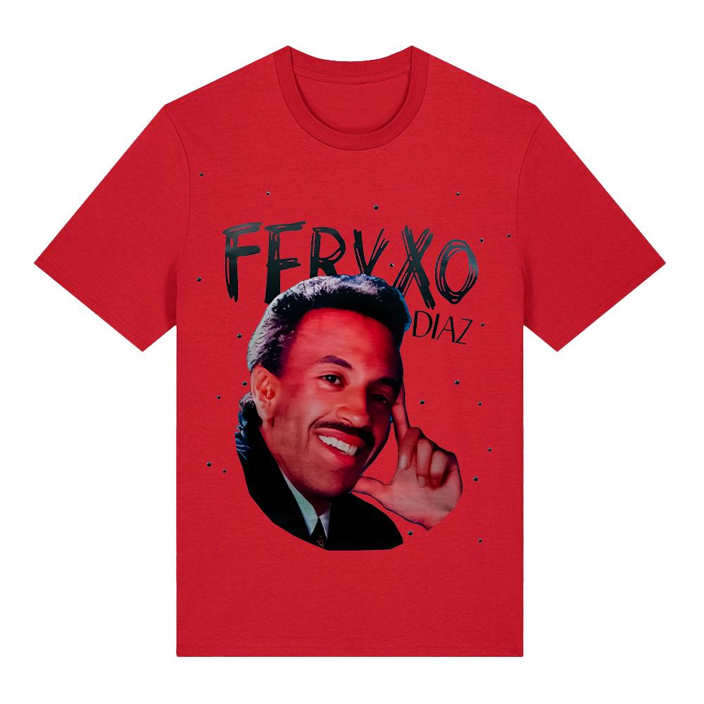 

FEID VS. FERXXO Graphic T-shirt Feid Merch Tees Fashion Women Men High Street Tops Summer High Quality Cotton Round Neck Clothes XS красный