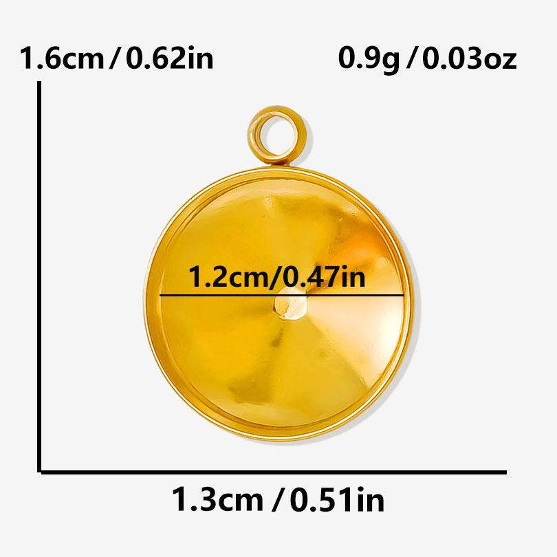 6pcs Simple Geometric Oval Water Droplets Real Gold Plated Stainless Steel Charms For Jewelry Making Supplies DIY Heart Pendant