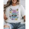 Too Unisexy People Need Quiet Introvert Doodle Graphic T Shirt Coffee Headphone Cartoon Sticker Print Short Sleeve Tee