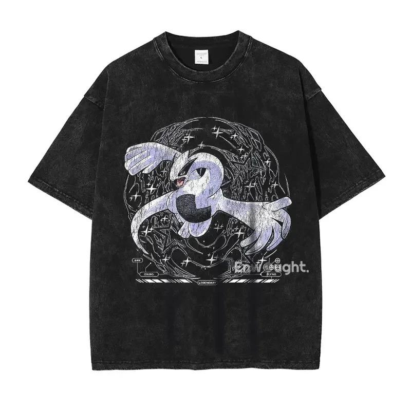 Anime Lugia Butterfree Drago Vintage Lavato Nuovi Arrivi Abbigliamento Uomo Maglietta Uomo Magliette Grafiche Uomo T-shirt da Uomo per Uomo