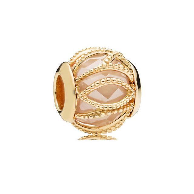 S925 Sterling Silver Shiny Gold Series Crown Lovely Pig Life Tree Beads Fit Original Bracelet DIY Women's Jewelry