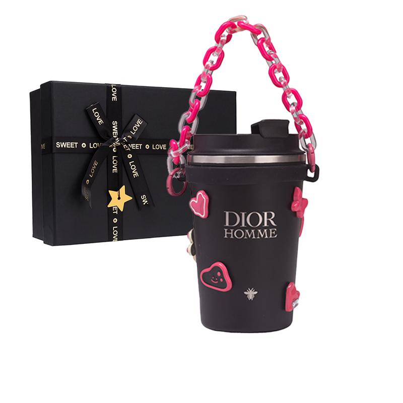 

DIOR Accessory Customized water cup thermal and cold cup Sweet Cool Magician Casual Spring Summer Cute Y2K Punk Style Fashion Classic Logo Dating чёрный
