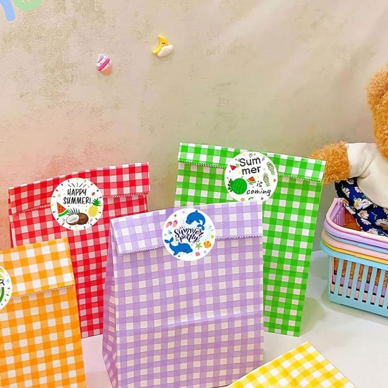 500pcs/Roll Summer Beach Stickers, DIY Envelope Sealing Labels for Gift Wrapping, Baking Cake Decoration, Summer Party Adhesive