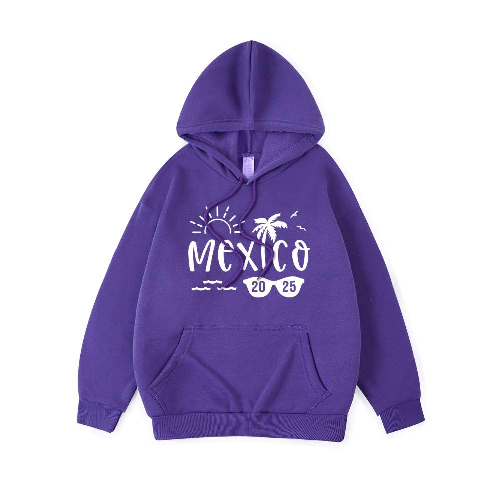 Mexico Beach Printing Hoodies Womens Basics Comfortable Hooded Fleece Warm Loose Sweatshirt Pocket Womans Streetwears