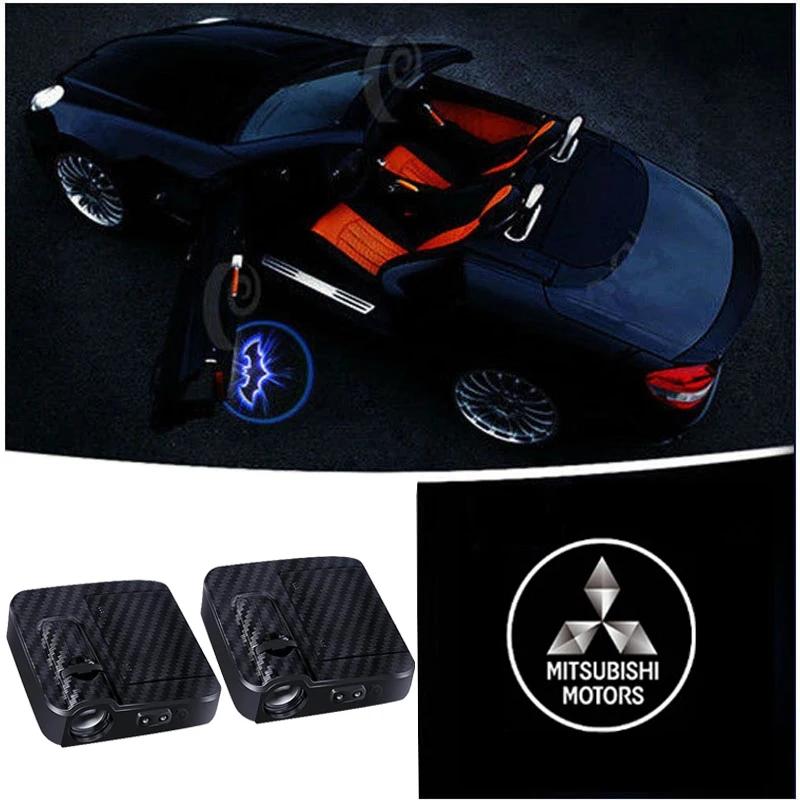 1Pair for Mitsubishi Ralliart ASX Lancer Cordia Pajero Outlander Galant Mirage Car Door Logo Welcome Light Shadow Lamp Projector HZ8