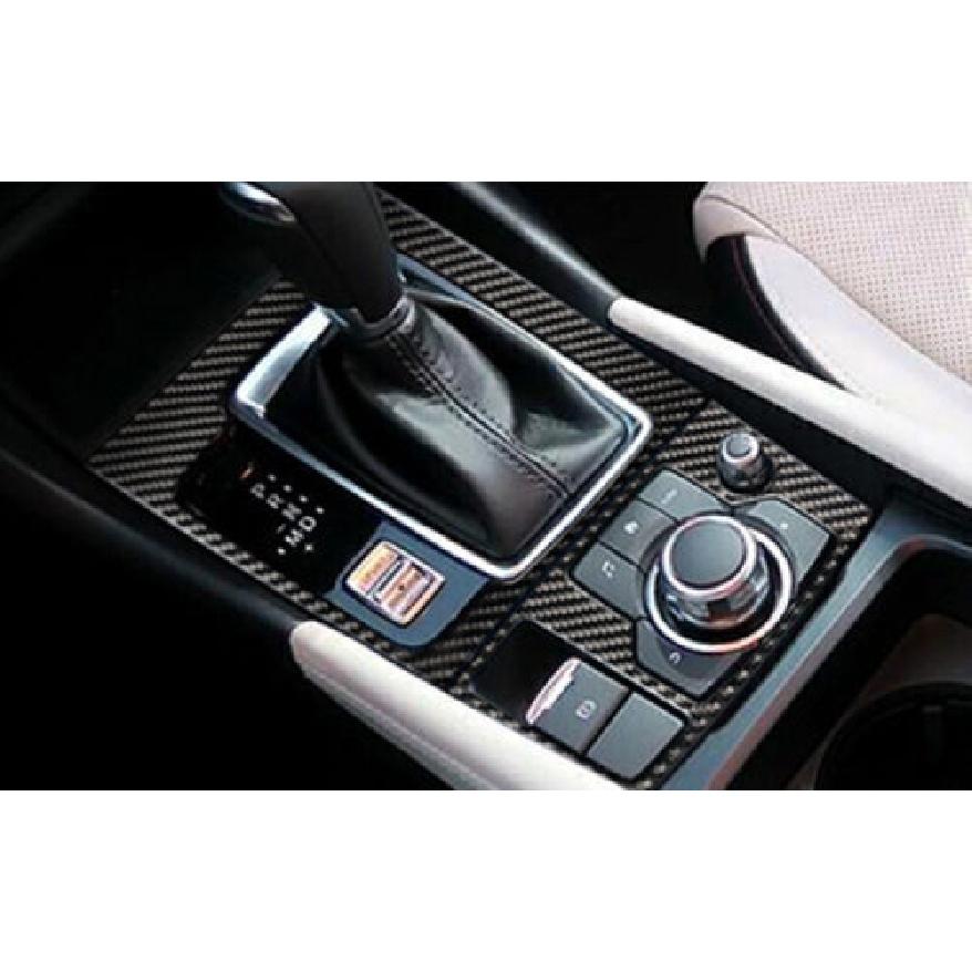 Real Carbon Fiber Console Gear Shift Frame Cover Trim For Mazda 3 Axela 2017-19