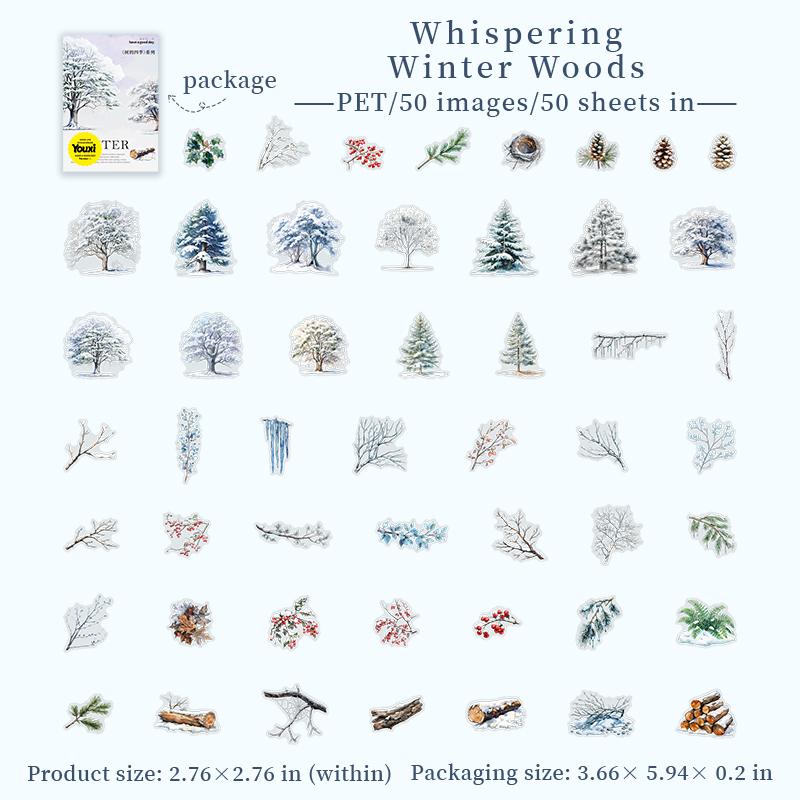 

Mr.paper Seasonal Tree Scenery Stickers For Journal DIY Scrapbook Phone Laptop Case Decoration Notebook Planner Craft Supplies