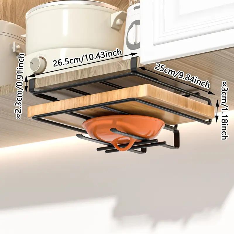 kitchen cabinet Hanging rack under, household iron art organizing rack, cutting board rack, hook, pot cover storage rack