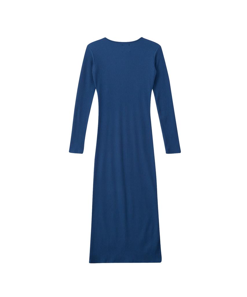 Salon De Yon Line Point Basic Jersey Dress_ Blue