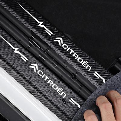 Carbon Fiber Car Door Sill Protector Stickers for Xsara C-Elysee Jumpy DS3 DS4 DS4S DS5 DS7 Berlingo C2 C3 Anti-Scratch