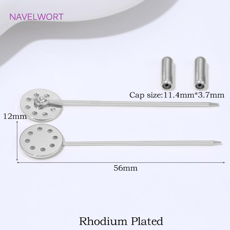 

14K Gold Plated Long Brooch Safety Pins 12mm Blank Base Trays,For DIY Pins Jewelry Making Supplies,Accessories For Women 2 pieces