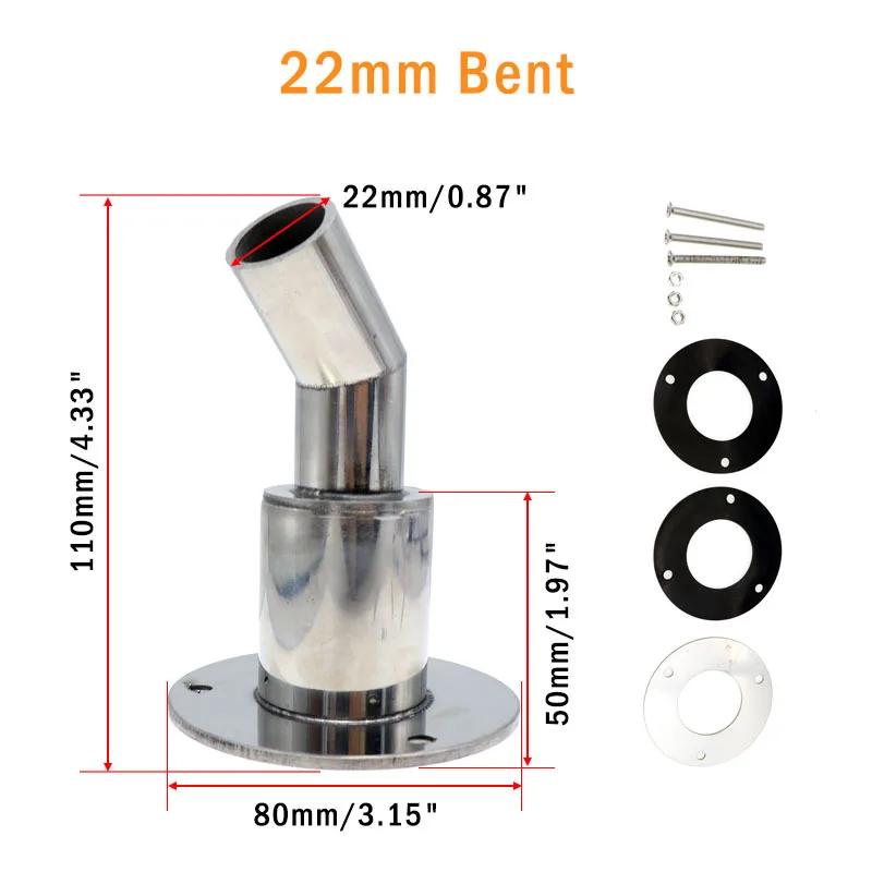 22mm/24mm Stainless Steel 316 Thru Hull Exhaust Fitting Tube Pipe Socket Hardware Part Air Diesel Vent Heater For Car Boat Truck