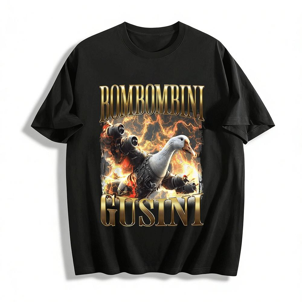 

Bombombini Gusini Mecha Battle Goose Graphic Casual Top Pure cotton T-shirt XXS