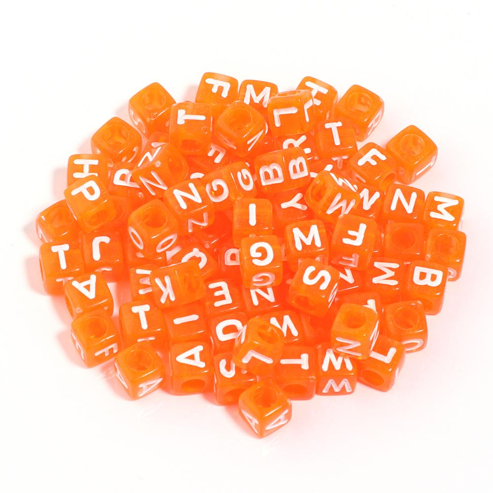 100pcs Square Acrylic Letter Beads Mixed Alphabet Loose Spacer Beads For Jewelry Making DIY Charms Necklace Bracelet Accessories