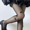 Kawaii Gothic Hollow Out Pantyhose Lolita Bow Knot Fishnet Stockings Women Spicy Girl Sexy Thin Ins Tide Lace Tights