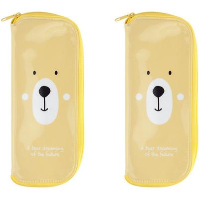 Estuche Multi-Cuchara de Oso para Bebé, Amarillo, 2 Piezas