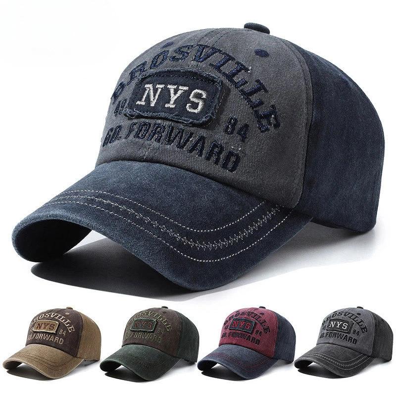 Cowboy Hat Men's Hat Washed Old Embroidery Duck Tongue Outdoor Fashion Personality Baseball Sports Hat Men's Comfort Adjustable