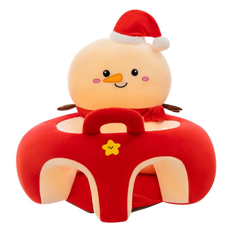 Christmas Learning Baby Seat Snowman Elk Capybara Baby Practice Seat Plush Sofa Gift