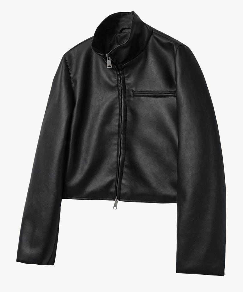 LADY VOLUME 9250 Crop Leather Jacket (Black)