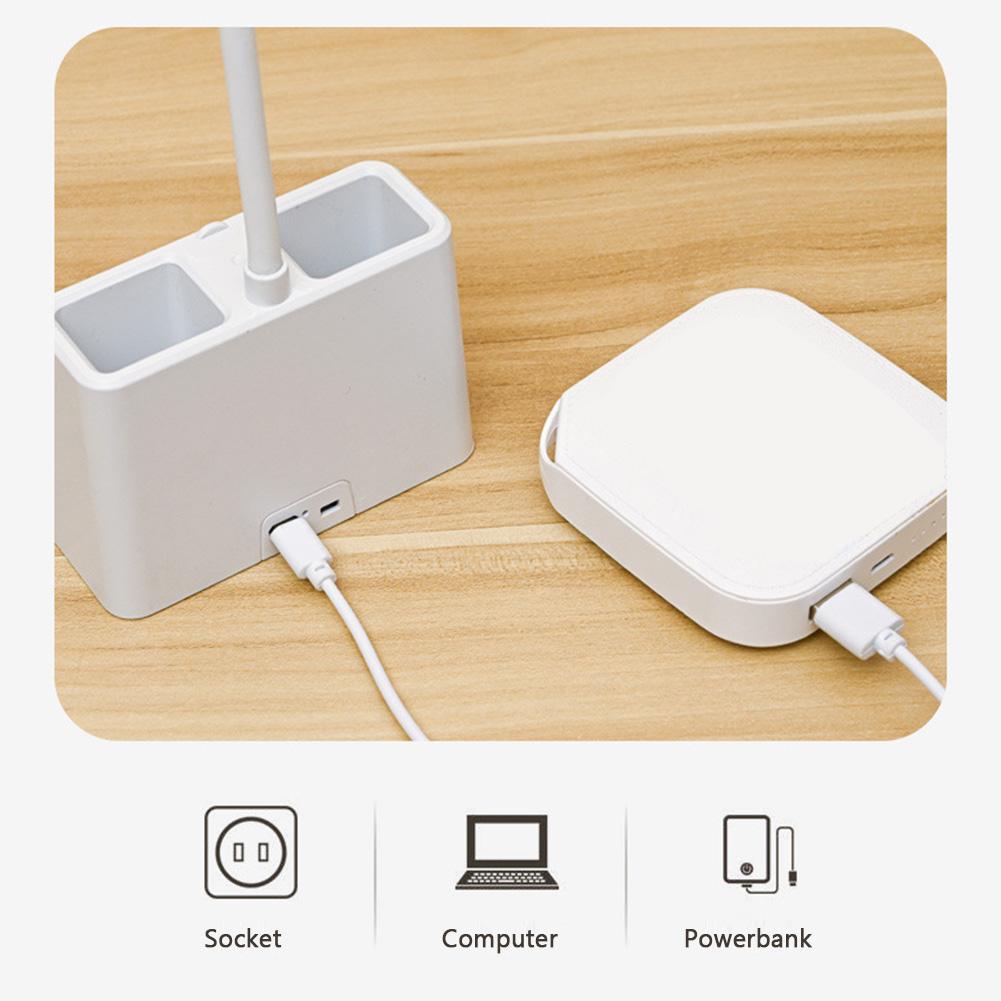 LED Desk Lamp 3 Levels Brightness Dimmable Eye Protection Table Lamp With 360 ° Universal Hose USB Power Supply Night Light