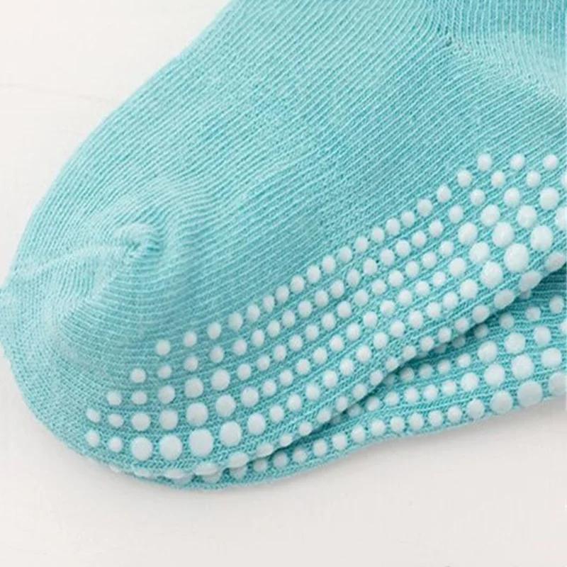6Pairs/Lot Kids Girls Boys Floor Socks Pure Colour Sport Cotton Children's Anti-slip Casual Boat Socks For Boys 0-7Years Summer