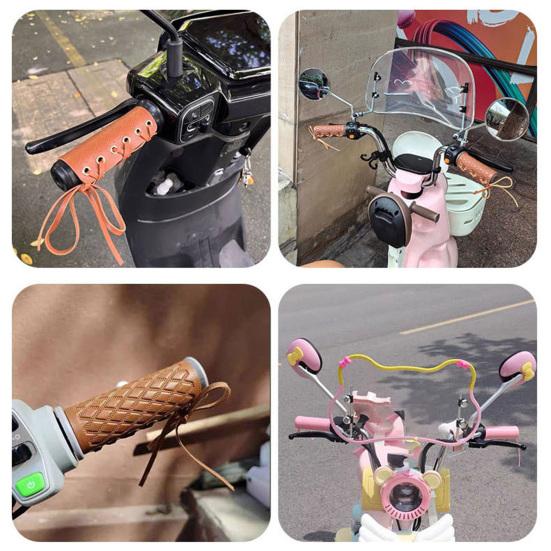 2Pcs Faux Leather Bicycle Handlebar Cover Adjustable Non-slip Universal MTB Road Mountain Bike Handle Grip Cover Replacement Bike Accessories