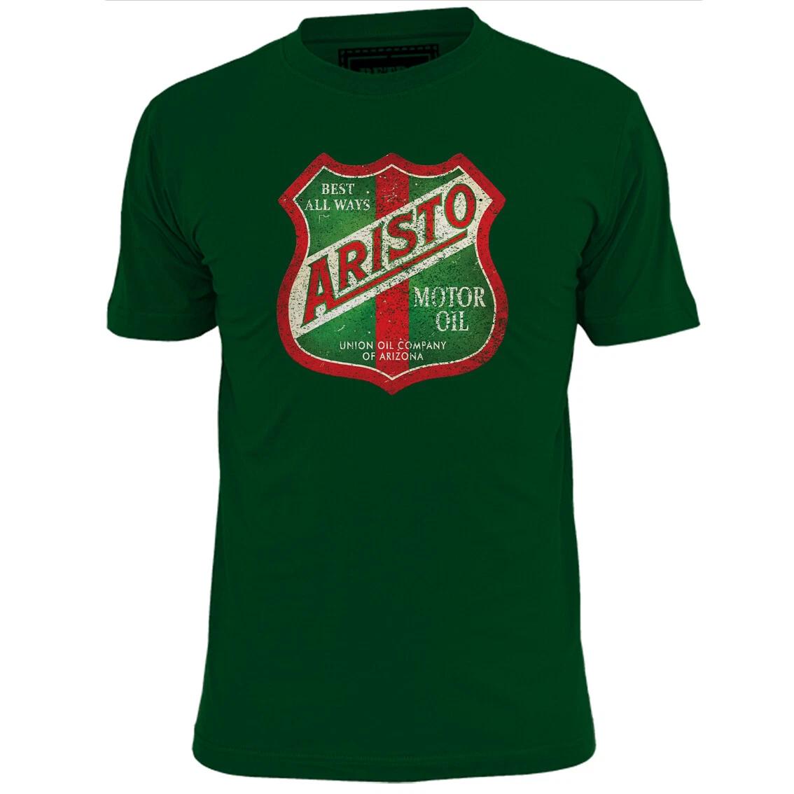 

Mens Aristo Vintage Motor Oil T shirt Retro Petrol Gas 4XL