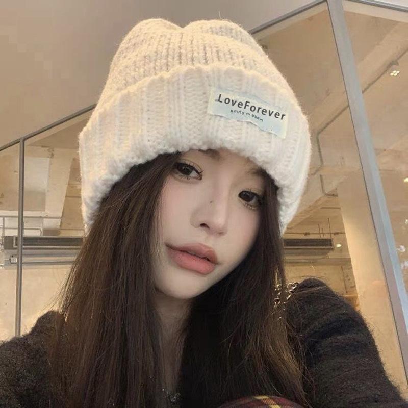 

Корейский стиль Бренд Буквенная нашивка Шерстяная шапка для женщин Осень и Зима Японская Универсальная Теплая Вязаная шапка Пара Студент Шапка-пуловер Adjustable